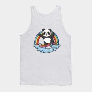 Panda Surf Rainbows Tank Top